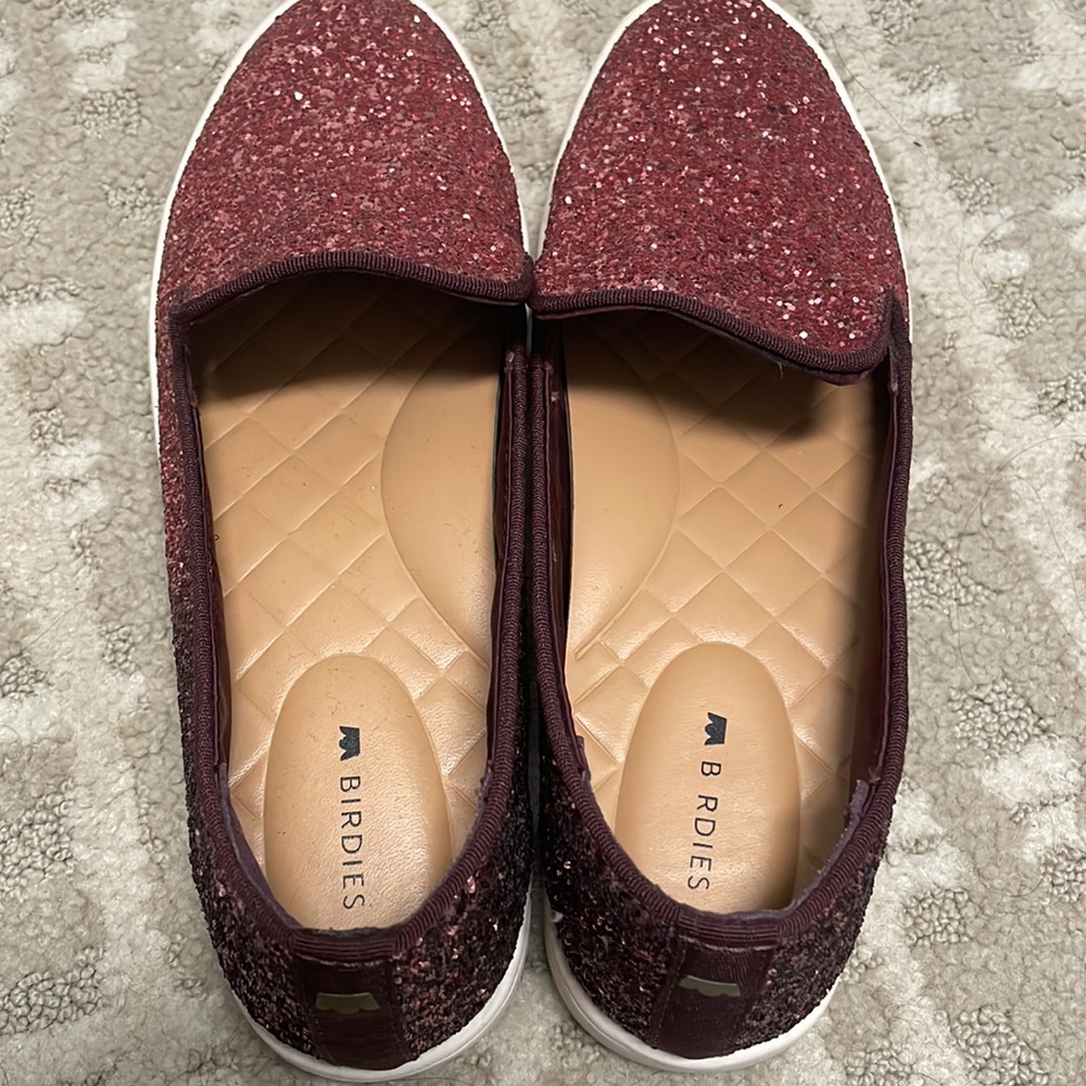 BIRDIES OMBRE ROSE GLITTER STARLING FLATS - Picture 3 of 4